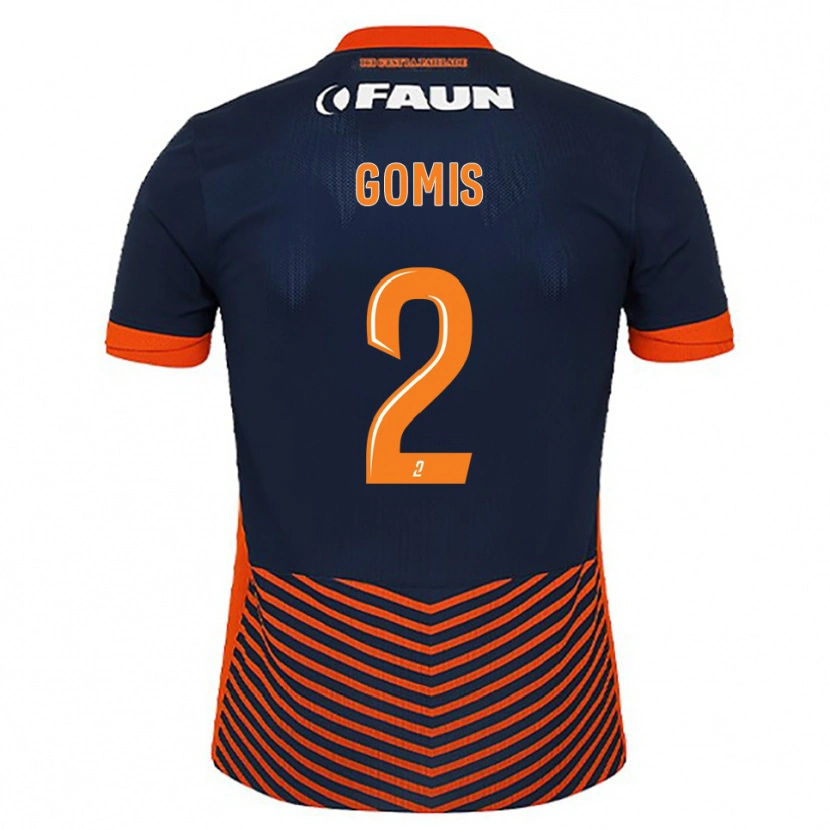 Danxen Mænd Kabissan Gomis #2 Midnatsblå Orange Hjemmebane Spillertrøjer 2025/26 Trøje T-Shirt