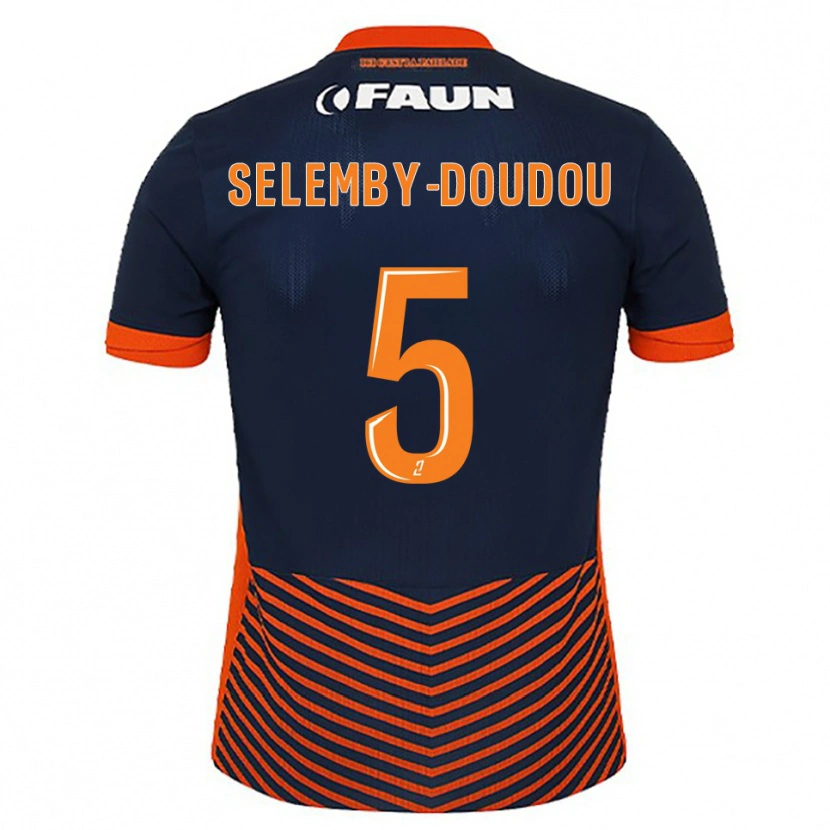 Danxen Mænd Basile Selemby-Doudou #5 Midnatsblå Orange Hjemmebane Spillertrøjer 2025/26 Trøje T-Shirt