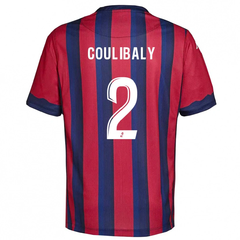 Danxen Mænd Ibrahim Coulibaly #2 Burgundy Marine Hjemmebane Spillertrøjer 2025/26 Trøje T-Shirt