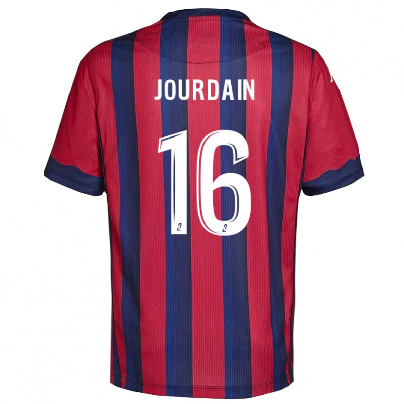 Danxen Mænd Théo Jourdain #16 Burgundy Marine Hjemmebane Spillertrøjer 2025/26 Trøje T-Shirt