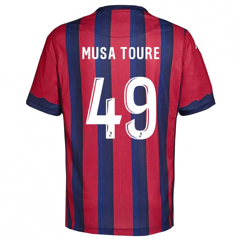 Danxen Mænd Musa Toure #49 Burgundy Marine Hjemmebane Spillertrøjer 2025/26 Trøje T-Shirt