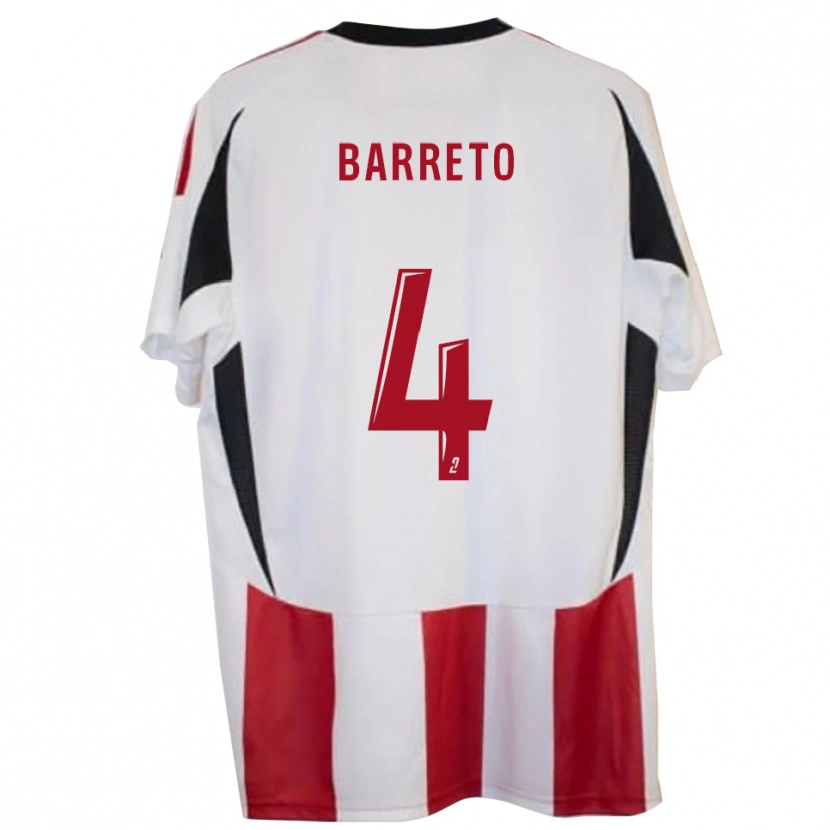 Danxen Mænd Michaël Barreto #4 Rød Blå Hjemmebane Spillertrøjer 2025/26 Trøje T-Shirt