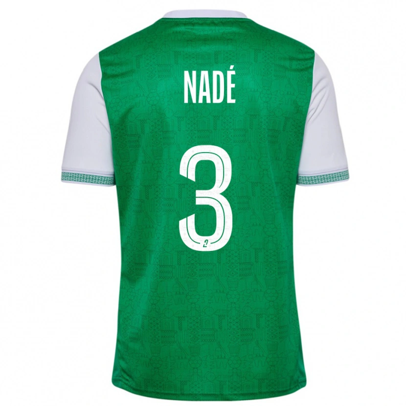 Danxen Mænd Mickaël Nadé #3 Grøn Hvid Hjemmebane Spillertrøjer 2025/26 Trøje T-Shirt