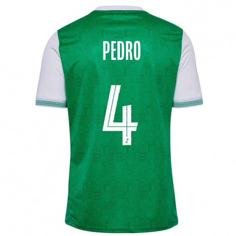 Danxen Mænd Kévin Pedro #4 Grøn Hvid Hjemmebane Spillertrøjer 2025/26 Trøje T-Shirt