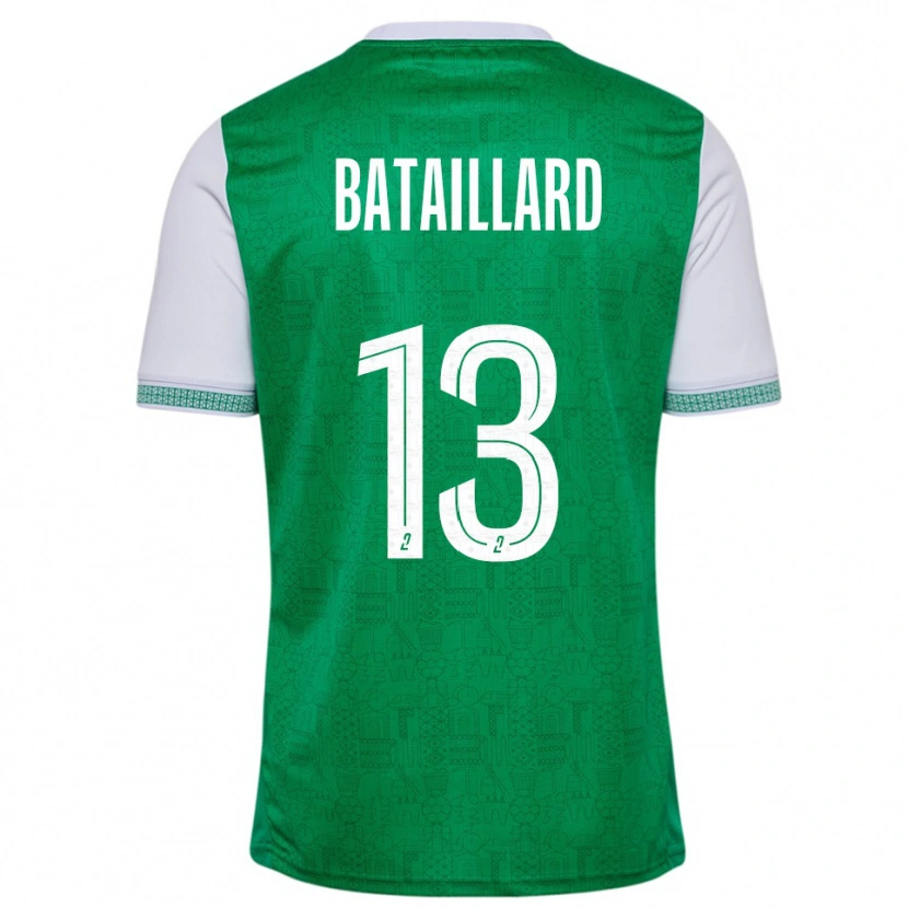 Danxen Mænd Faustine Bataillard #13 Grøn Hvid Hjemmebane Spillertrøjer 2025/26 Trøje T-Shirt