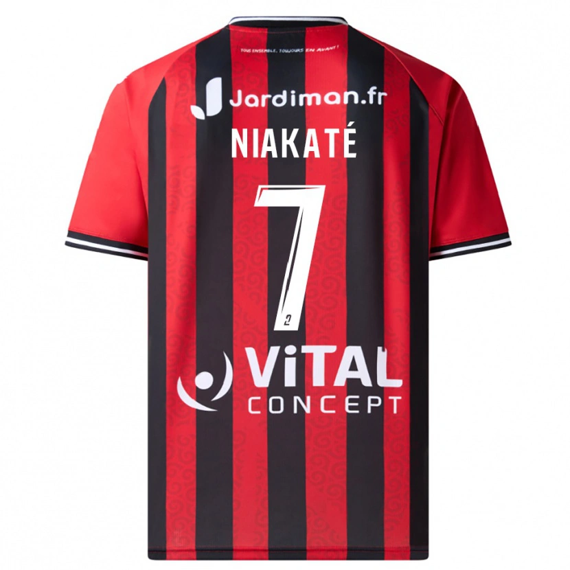 Danxen Mænd Abdoulaye Niakaté #7 Rød Sort Hjemmebane Spillertrøjer 2025/26 Trøje T-Shirt