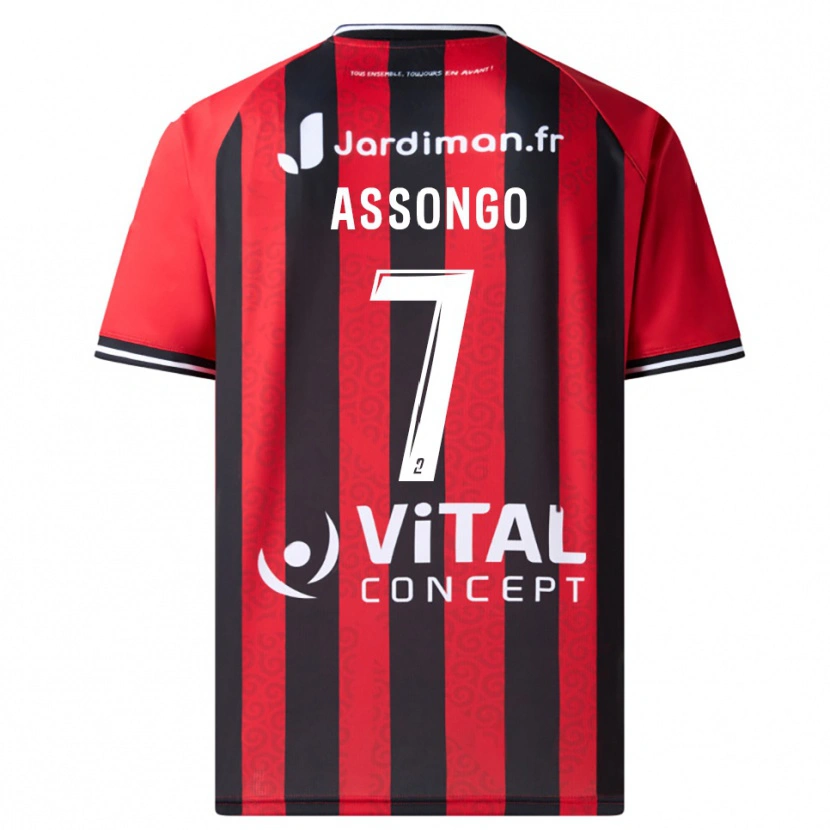 Danxen Mænd Ilan Assongo #7 Rød Sort Hjemmebane Spillertrøjer 2025/26 Trøje T-Shirt
