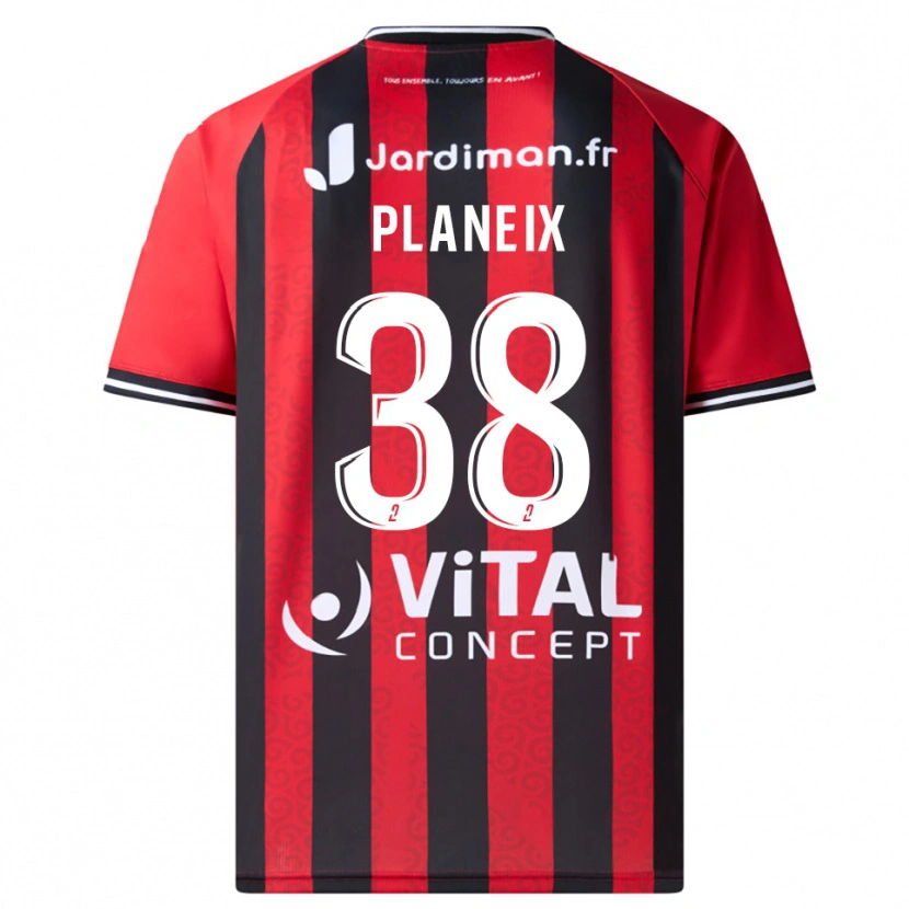 Danxen Mænd Idriss Planeix #38 Rød Sort Hjemmebane Spillertrøjer 2025/26 Trøje T-Shirt