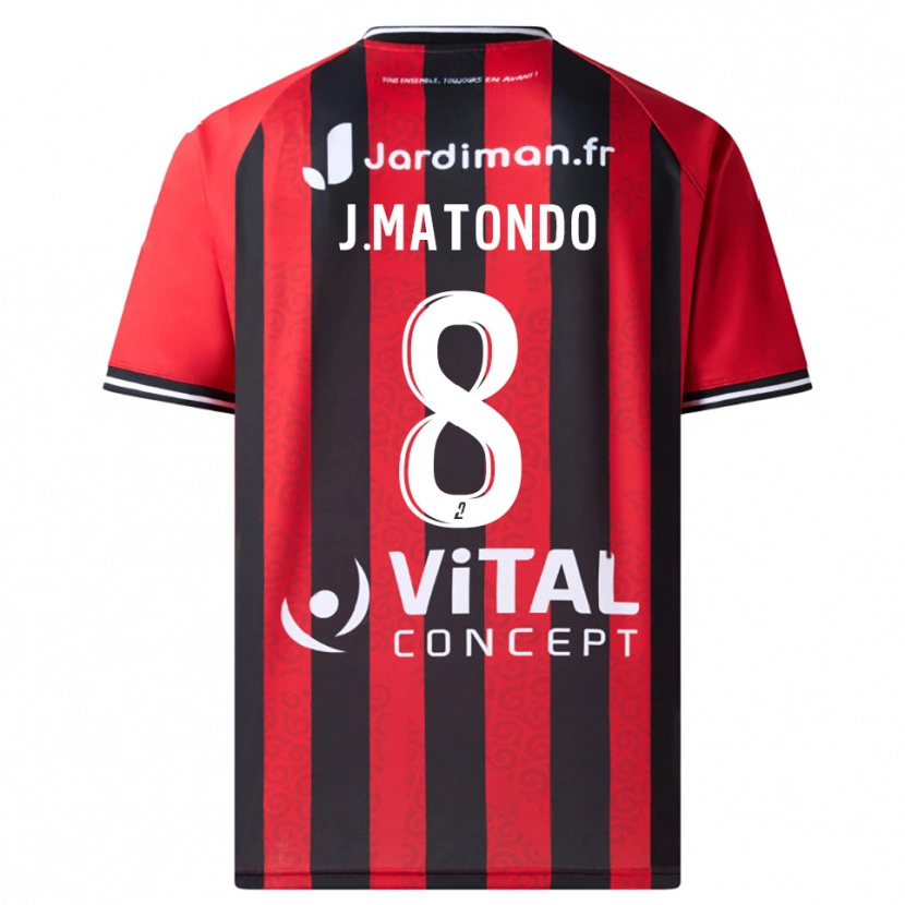 Danxen Mænd Joël Matondo #8 Rød Sort Hjemmebane Spillertrøjer 2025/26 Trøje T-Shirt