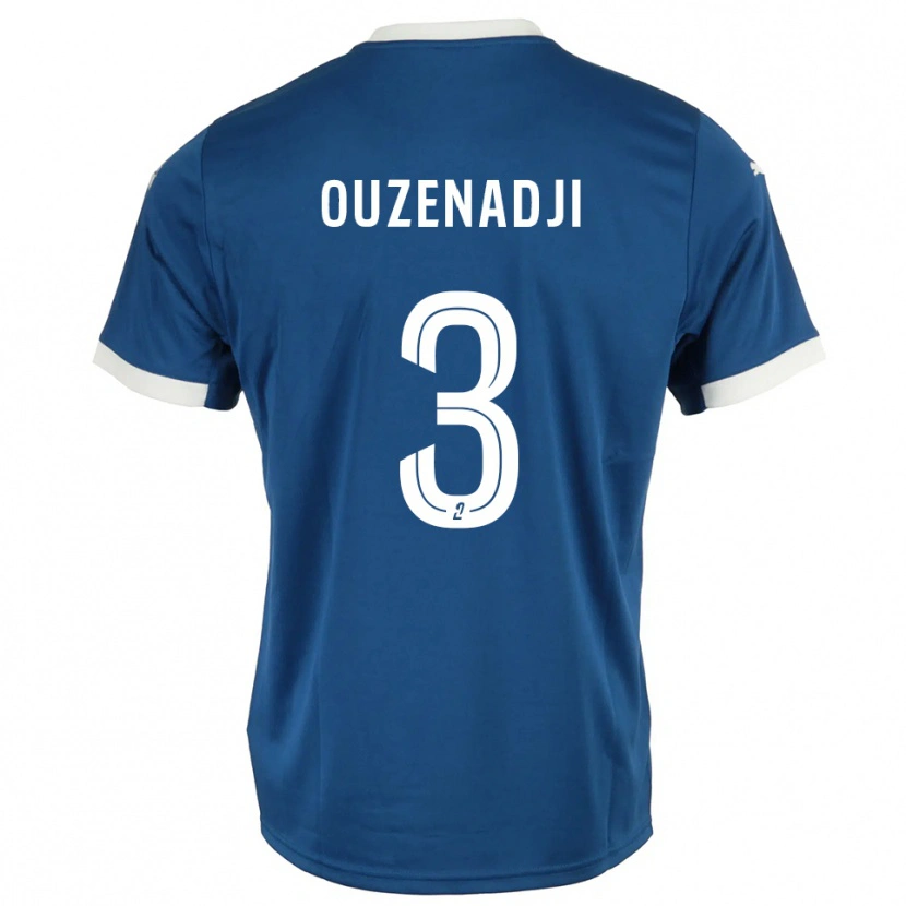 Danxen Mænd Anis Ouzenadji #3 Blå Hvid Hjemmebane Spillertrøjer 2025/26 Trøje T-Shirt