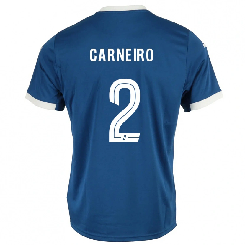 Danxen Mænd Enisio Carneiro #2 Blå Hvid Hjemmebane Spillertrøjer 2025/26 Trøje T-Shirt