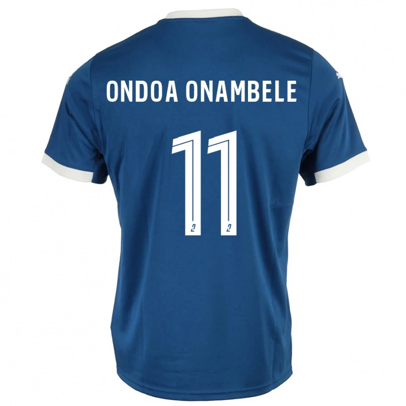 Danxen Mænd Fred Ondoa Onambele #11 Blå Hvid Hjemmebane Spillertrøjer 2025/26 Trøje T-Shirt