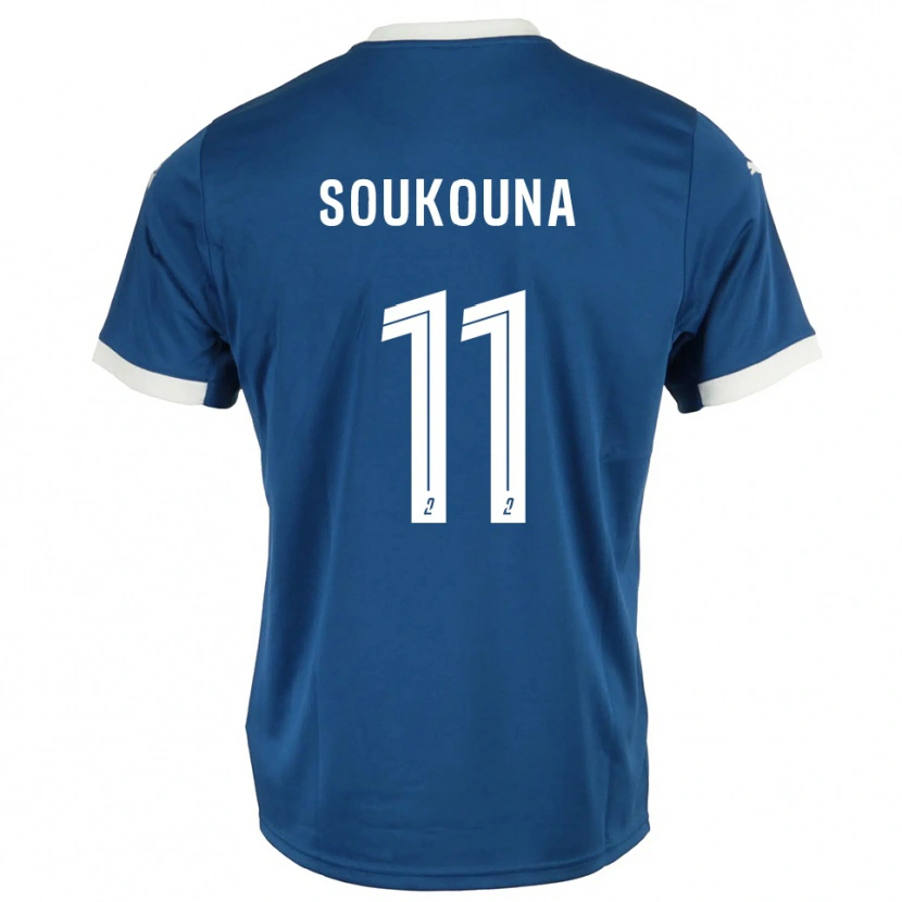 Danxen Mænd Idrissa Soukouna #11 Blå Hvid Hjemmebane Spillertrøjer 2025/26 Trøje T-Shirt