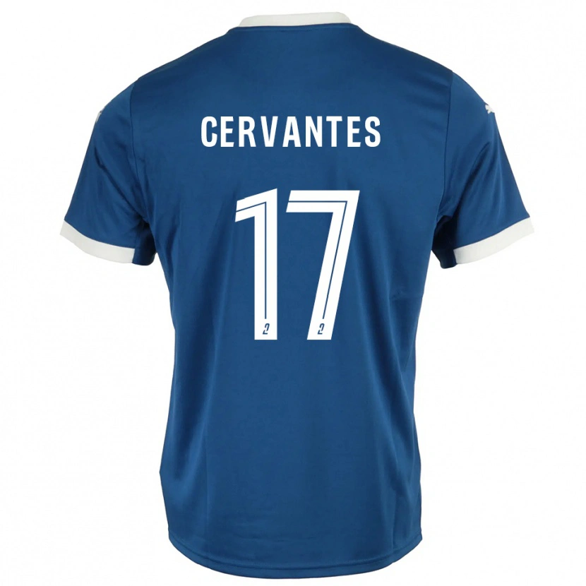 Danxen Mænd Noa Cervantes #17 Blå Hvid Hjemmebane Spillertrøjer 2025/26 Trøje T-Shirt
