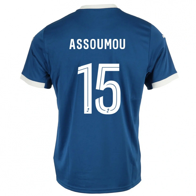 Danxen Mænd Jaurès Assoumou #15 Blå Hvid Hjemmebane Spillertrøjer 2025/26 Trøje T-Shirt