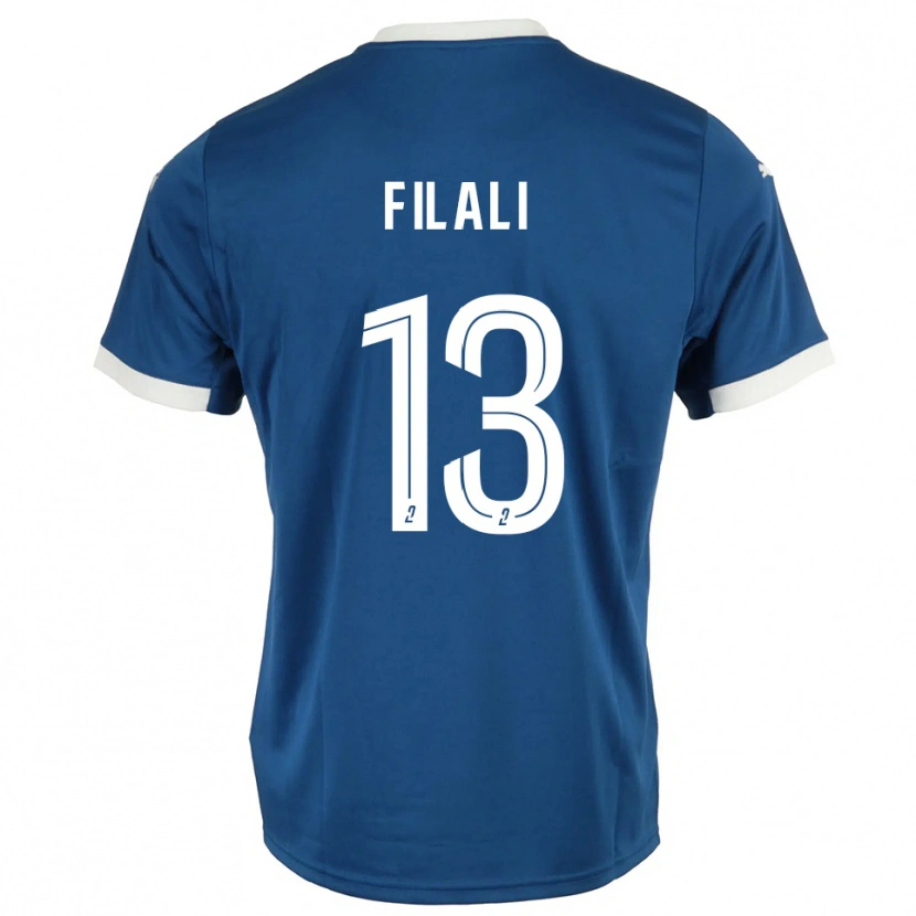 Danxen Mænd Saad Filali #13 Blå Hvid Hjemmebane Spillertrøjer 2025/26 Trøje T-Shirt