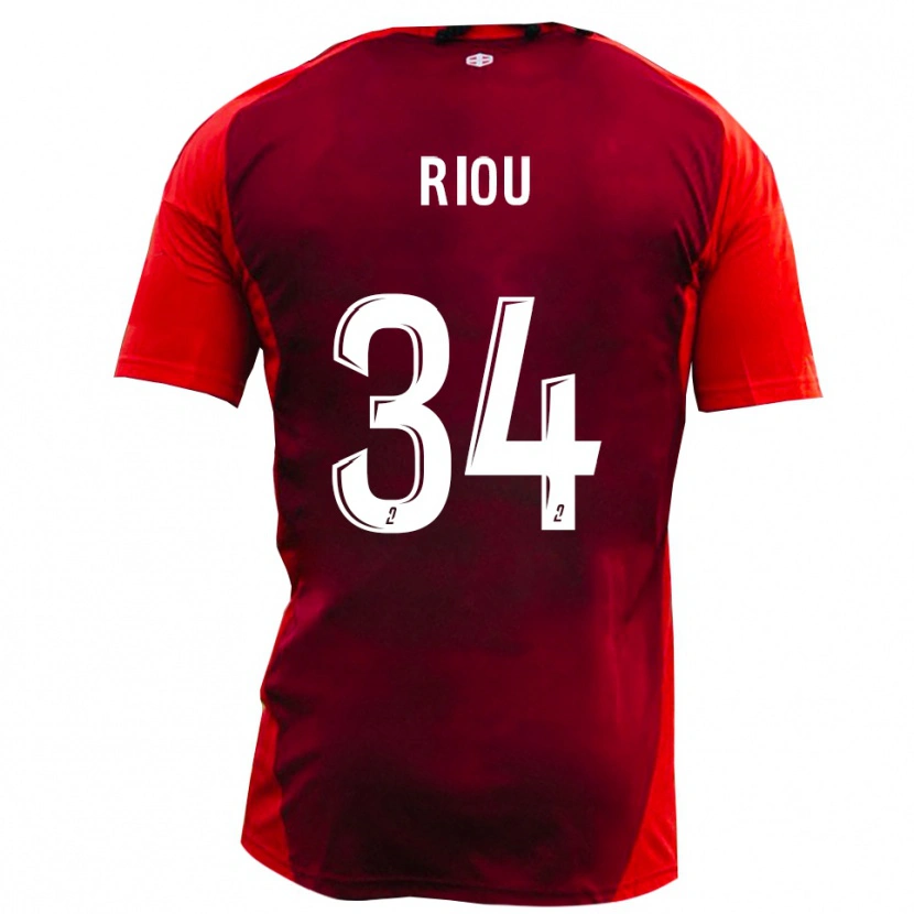 Danxen Mænd Esteban Riou #34 Rød Burgunder Hjemmebane Spillertrøjer 2025/26 Trøje T-Shirt