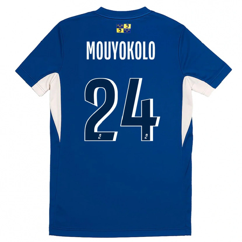 Danxen Mænd Loris Mouyokolo #24 Blå Marine Hjemmebane Spillertrøjer 2025/26 Trøje T-Shirt