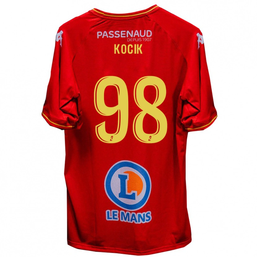 Danxen Mænd Nicolas Kocik #98 Rød Gul Hjemmebane Spillertrøjer 2025/26 Trøje T-Shirt
