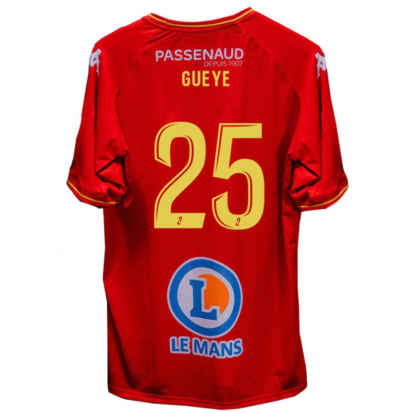 Danxen Mænd Dame Gueye #25 Rød Gul Hjemmebane Spillertrøjer 2025/26 Trøje T-Shirt