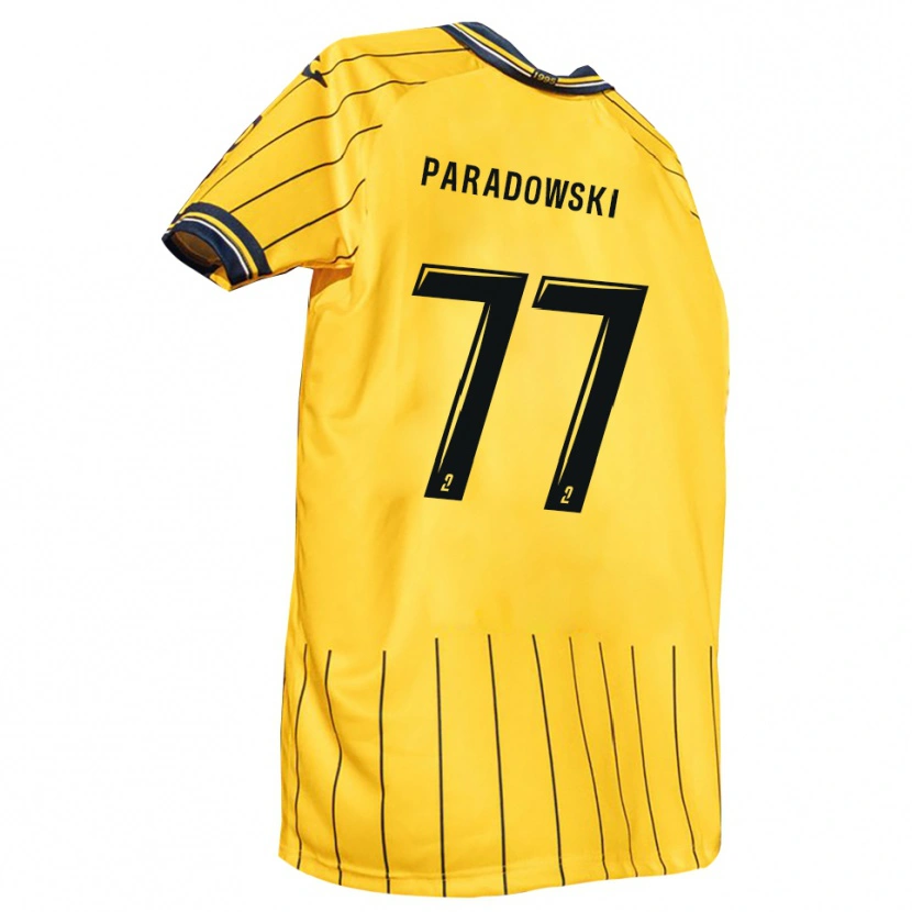 Danxen Mænd Tao Paradowski #77 Gul Marine Hjemmebane Spillertrøjer 2025/26 Trøje T-Shirt