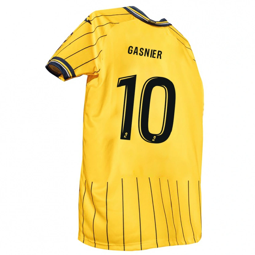 Danxen Mænd Kyllian Gasnier #10 Gul Marine Hjemmebane Spillertrøjer 2025/26 Trøje T-Shirt