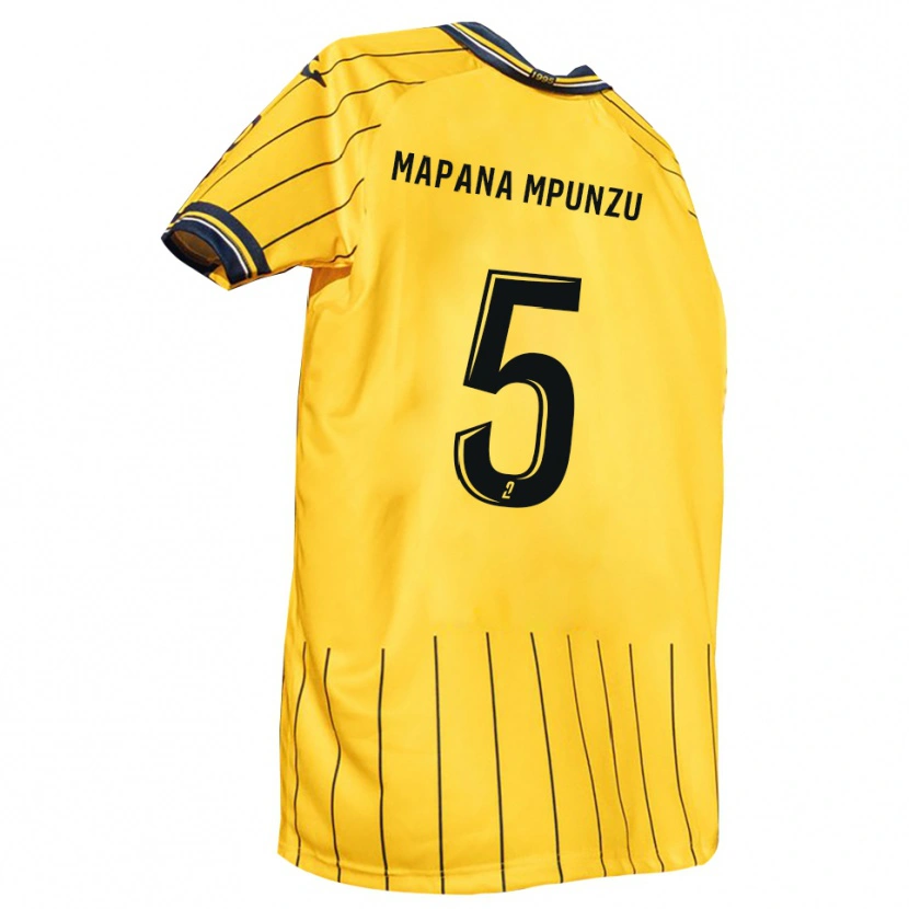Danxen Mænd Jojo Mapana Mpunzu #5 Gul Marine Hjemmebane Spillertrøjer 2025/26 Trøje T-Shirt