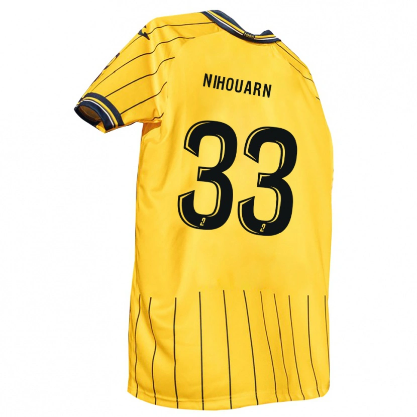 Danxen Mænd Titouan Nihouarn #33 Gul Marine Hjemmebane Spillertrøjer 2025/26 Trøje T-Shirt