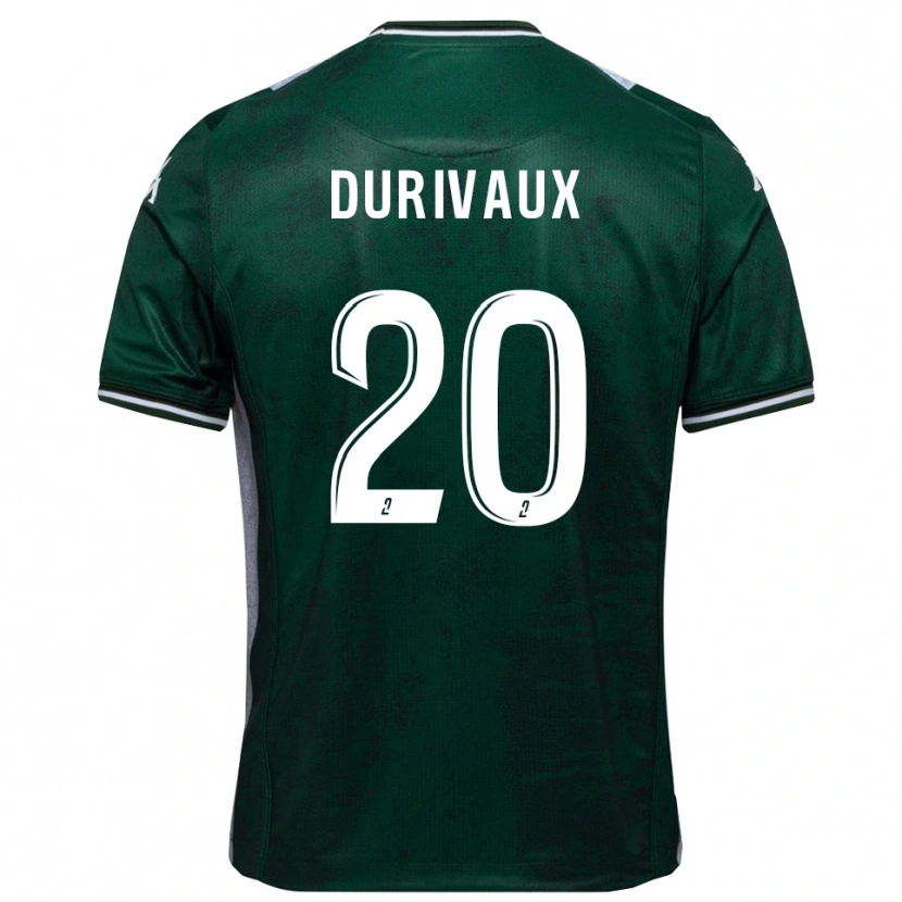 Danxen Mænd Dylan Durivaux #20 Grøn Hvid Hjemmebane Spillertrøjer 2025/26 Trøje T-Shirt