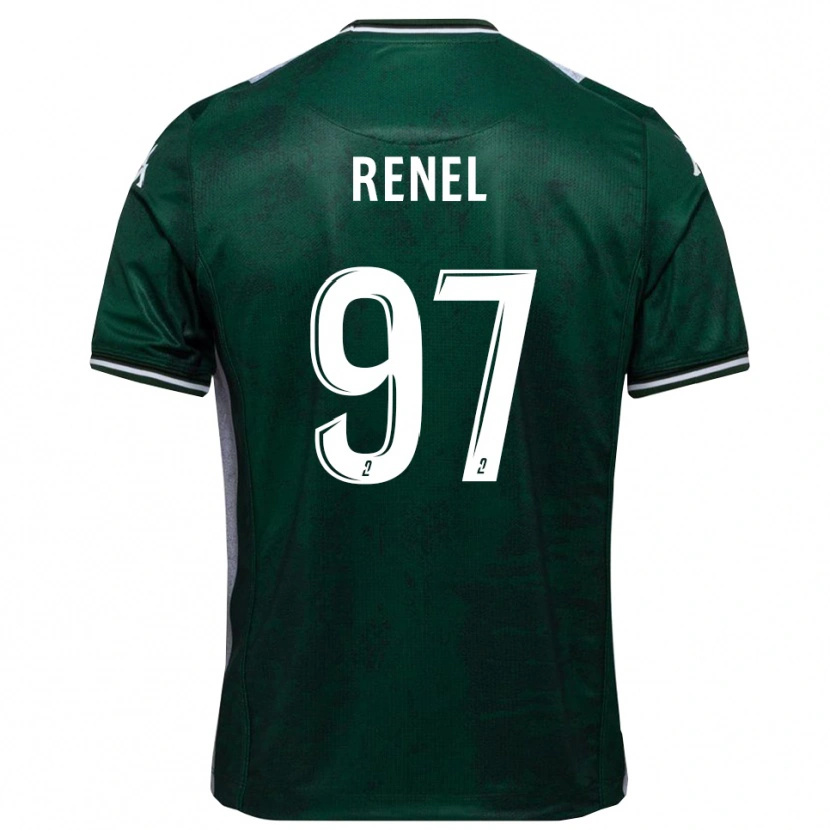 Danxen Mænd Samuel Renel #97 Grøn Hvid Hjemmebane Spillertrøjer 2025/26 Trøje T-Shirt