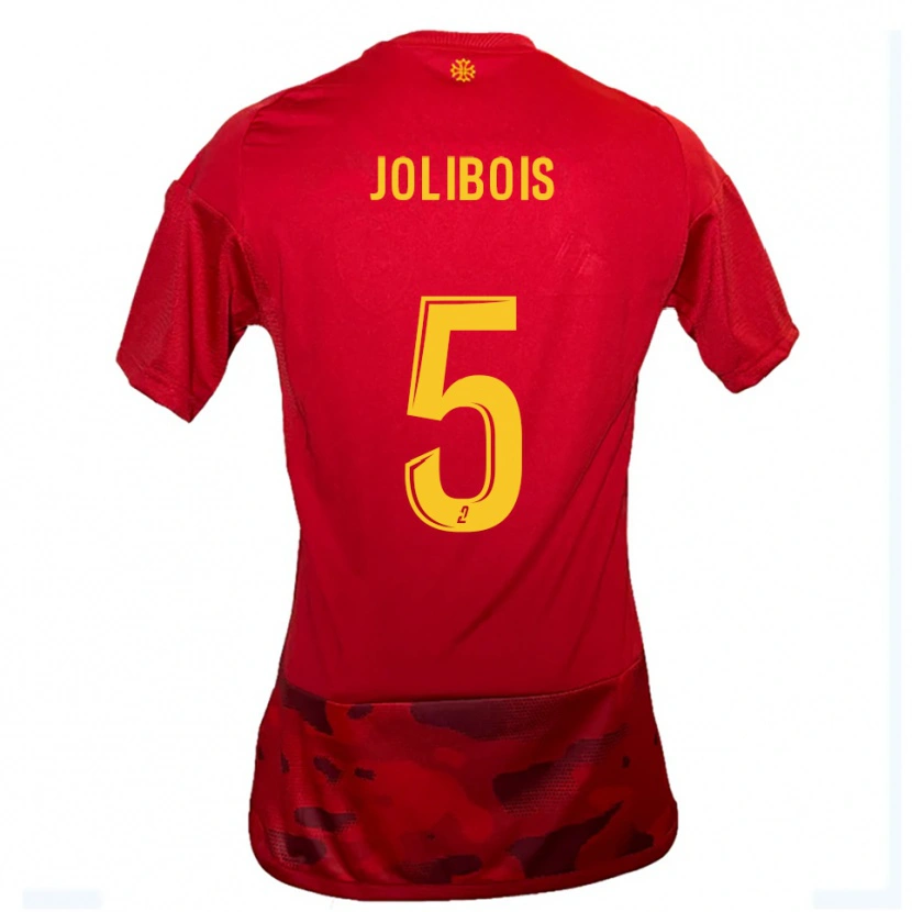 Danxen Mænd Clément Jolibois #5 Rød Gul Hjemmebane Spillertrøjer 2025/26 Trøje T-Shirt