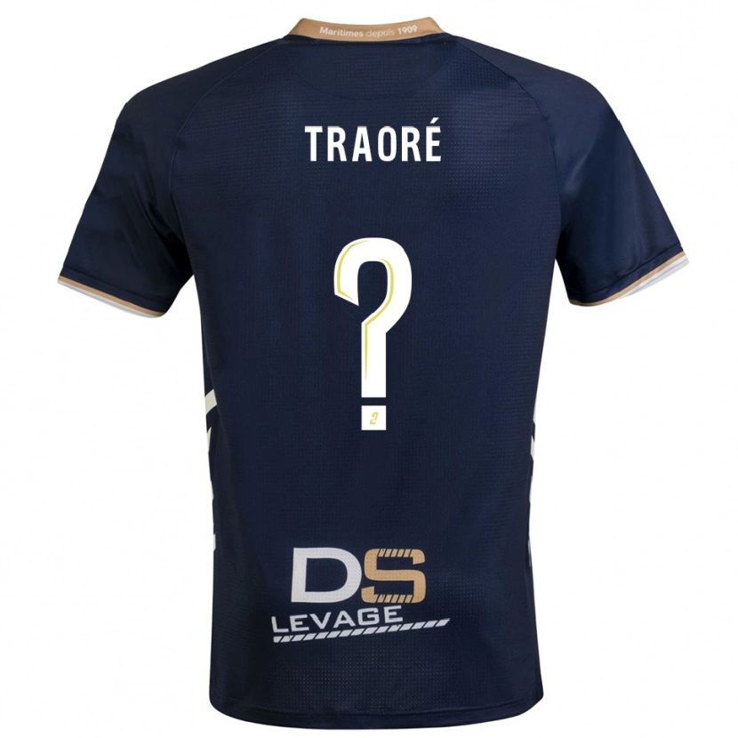 Danxen Mænd Sadia Traoré #0 Marine Guld Hjemmebane Spillertrøjer 2025/26 Trøje T-Shirt