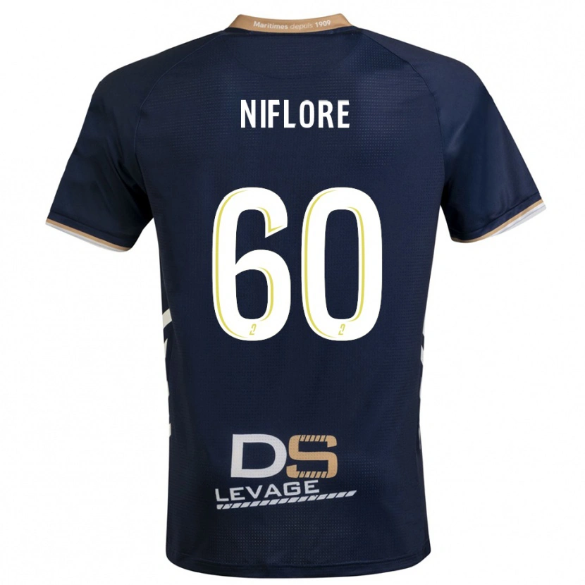 Danxen Mænd Mathys Niflore #60 Marine Guld Hjemmebane Spillertrøjer 2025/26 Trøje T-Shirt