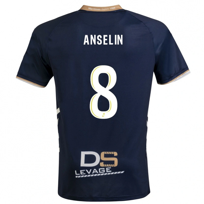 Danxen Mænd Lilian Anselin #8 Marine Guld Hjemmebane Spillertrøjer 2025/26 Trøje T-Shirt