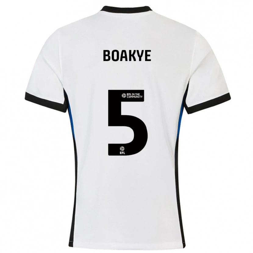 Danxen Mænd Godfred Boakye #5 Hvid Blå Udebane Spillertrøjer 2025/26 Trøje T-Shirt