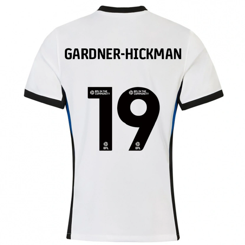 Danxen Mænd Taylor Gardner-Hickman #19 Hvid Blå Udebane Spillertrøjer 2025/26 Trøje T-Shirt