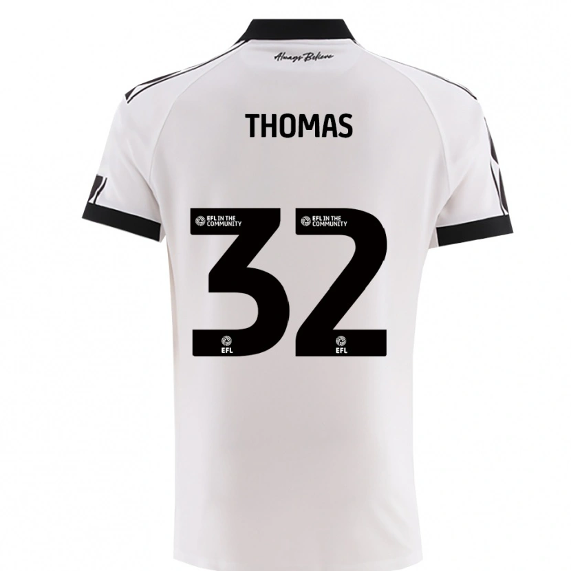 Danxen Mænd Lewis Thomas #32 Hvid Sort Udebane Spillertrøjer 2025/26 Trøje T-Shirt