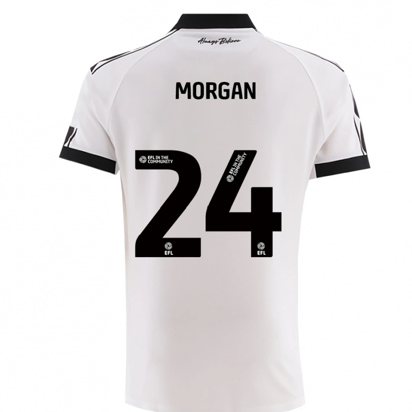 Danxen Mænd Ffion Morgan #24 Hvid Sort Udebane Spillertrøjer 2025/26 Trøje T-Shirt