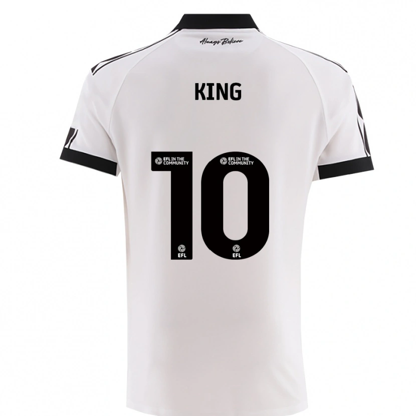 Danxen Mænd Andy King #10 Hvid Sort Udebane Spillertrøjer 2025/26 Trøje T-Shirt