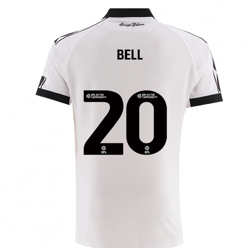 Danxen Mænd Sam Bell #20 Hvid Sort Udebane Spillertrøjer 2025/26 Trøje T-Shirt