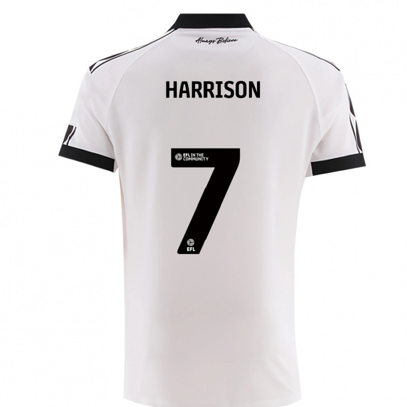 Danxen Mænd Abi Harrison #7 Hvid Sort Udebane Spillertrøjer 2025/26 Trøje T-Shirt