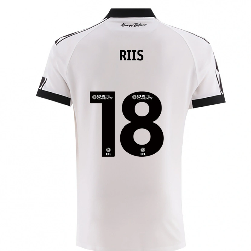 Danxen Mænd Emil Riis #18 Hvid Sort Udebane Spillertrøjer 2025/26 Trøje T-Shirt