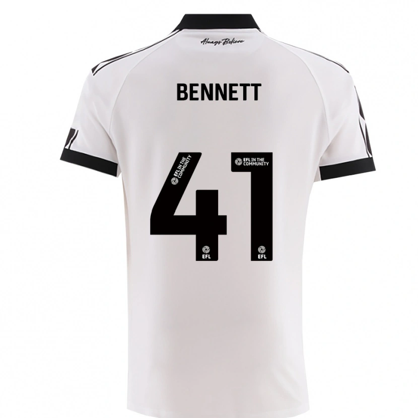 Danxen Mænd Harley Bennett #41 Hvid Sort Udebane Spillertrøjer 2025/26 Trøje T-Shirt