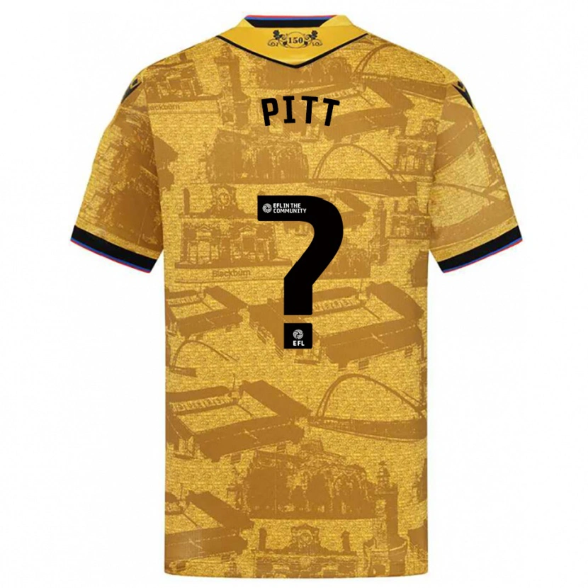 Danxen Mænd Theo Pitt #0 Guld Sort Udebane Spillertrøjer 2025/26 Trøje T-Shirt