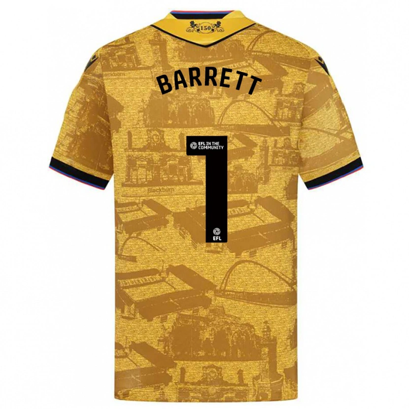 Danxen Mænd Jack Barrett #1 Guld Sort Udebane Spillertrøjer 2025/26 Trøje T-Shirt