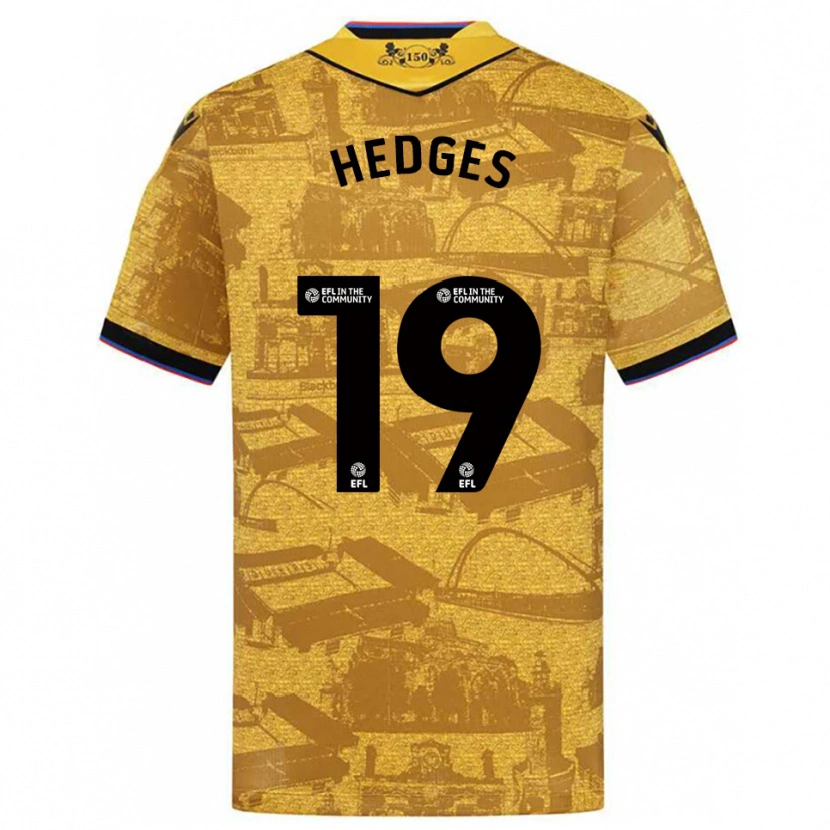 Danxen Mænd Ryan Hedges #19 Guld Sort Udebane Spillertrøjer 2025/26 Trøje T-Shirt