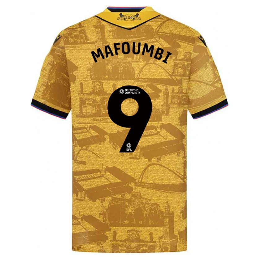 Danxen Mænd Exaucé Mafoumbi #9 Guld Sort Udebane Spillertrøjer 2025/26 Trøje T-Shirt