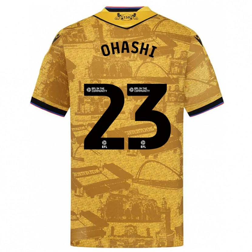 Danxen Mænd Yuki Ohashi #23 Guld Sort Udebane Spillertrøjer 2025/26 Trøje T-Shirt