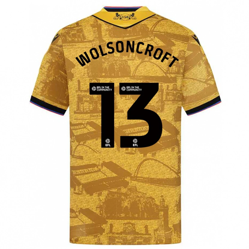 Danxen Mænd Blake Wolsoncroft #13 Guld Sort Udebane Spillertrøjer 2025/26 Trøje T-Shirt