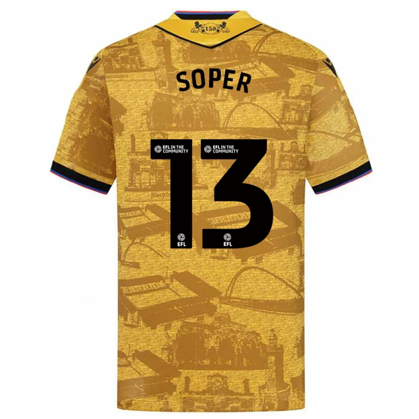 Danxen Mænd Poppy Soper #13 Guld Sort Udebane Spillertrøjer 2025/26 Trøje T-Shirt